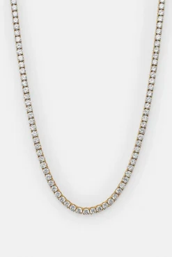 Womens 5mm Tennis Chain - Gold