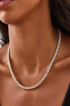 Womens 5mm Tennis Chain - Gold