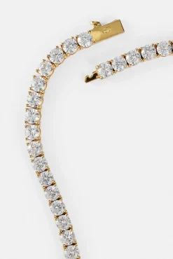 Womens 5mm Tennis Chain - Gold