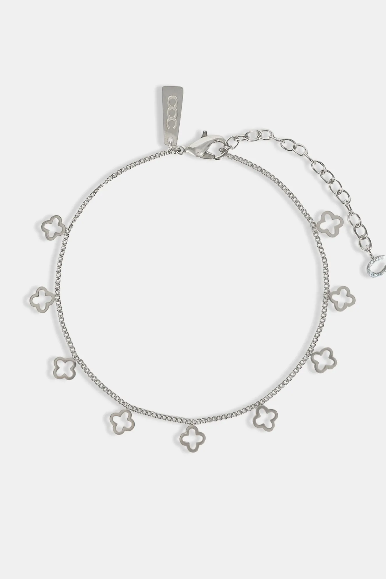 Womens Multi Motif Anklet - 6mm - White