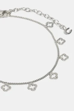 Womens Multi Motif Anklet - 6mm - White