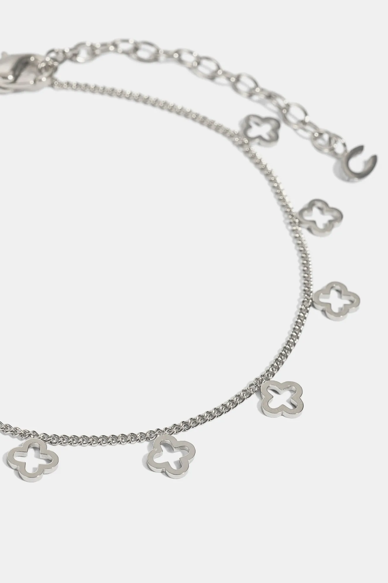Womens Multi Motif Anklet - 6mm - White