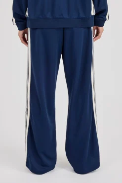 Womens Poly Smooth Taping Track Pant - Navy Blue