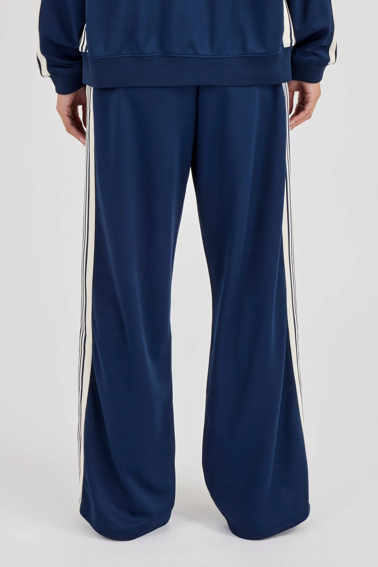 Womens Poly Smooth Taping Track Pant - Navy Blue