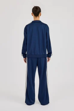 Womens Regular Poly Smooth Taping Tracksuit - Navy Blue