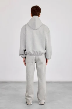 Zip Hooded Panelled Scuba Jacket & Relaxed Scuba Trouser - Grey