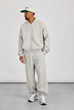 Zip Hoodie & Cuffed Jogger - Grey Marl