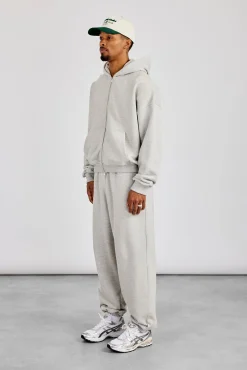 Zip Hoodie & Cuffed Jogger - Grey Marl