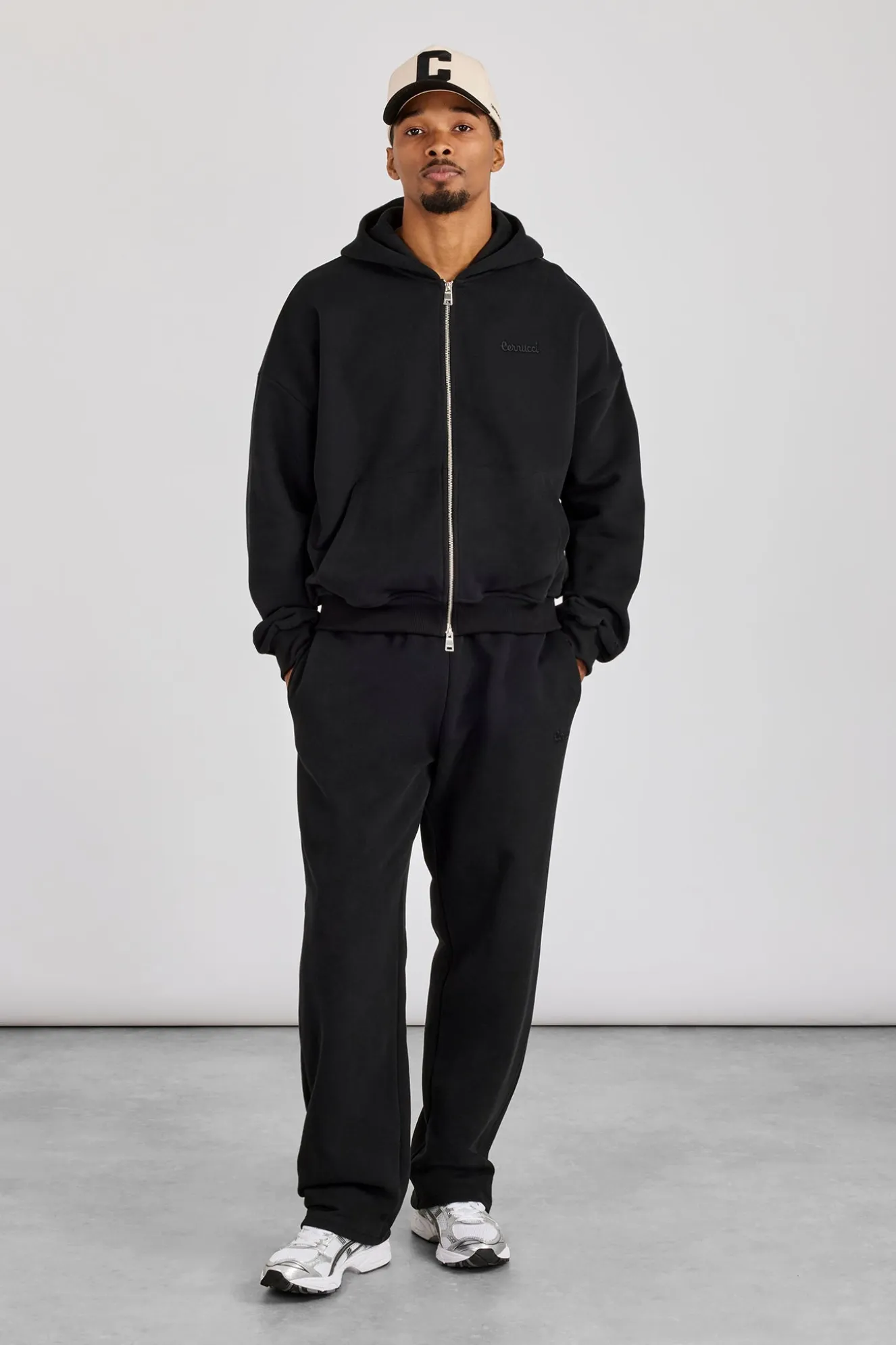 Zip Hoodie & Relaxed Jogger - Black