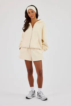 Zip Through Hoodie - Butter Yellow