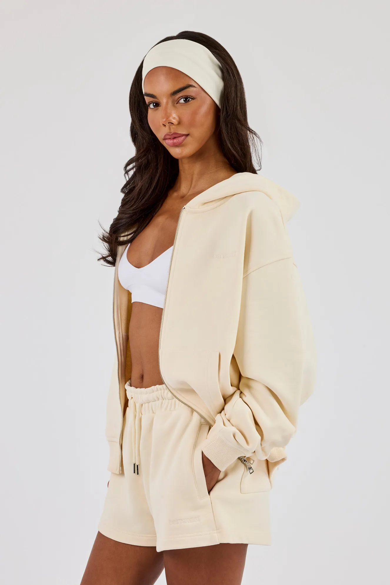 Zip Through Hoodie - Butter Yellow